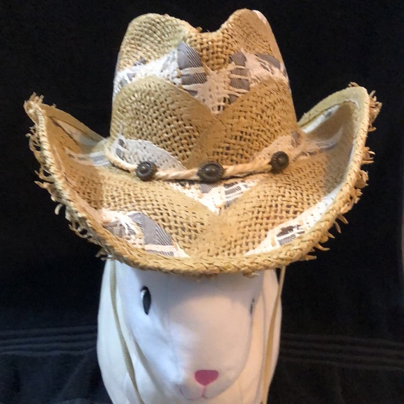 Charlie Hats Hand Woven Straw and Raffia Cowgirl Hat - Picture 2 of 6